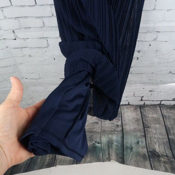 DONNA RICCO BLUE SLEEVELESS HIGH ROUND NECK SHIFT DRESS WITH METAL DETAIL SIZE 6 - Picture 6 of 8